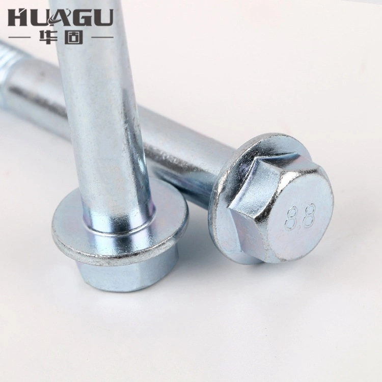 Blue & White Zinc Hex Flange Bolts Gr 4.8 M10